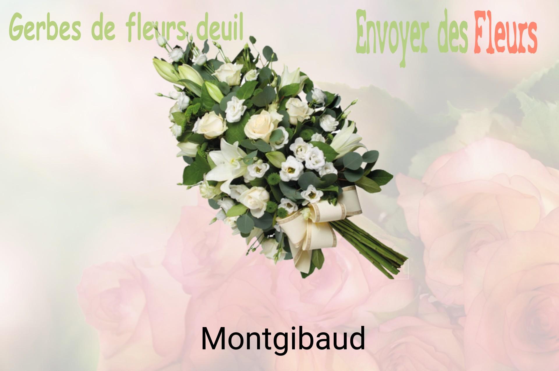 Gerbe de fleurs de deuil livrée à Montgibaud
